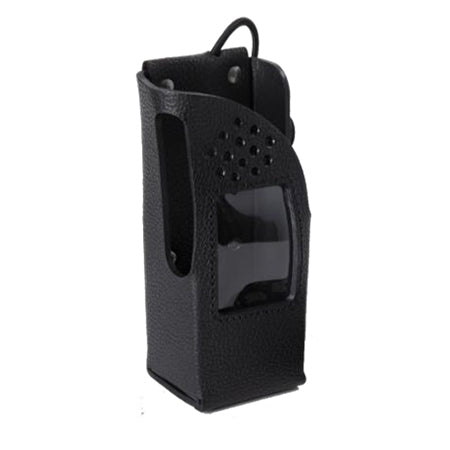 Black Leather Holster with Swivel Beltloop for Tait TP9600 Series Radios - 49er Communications - 49er Communications
