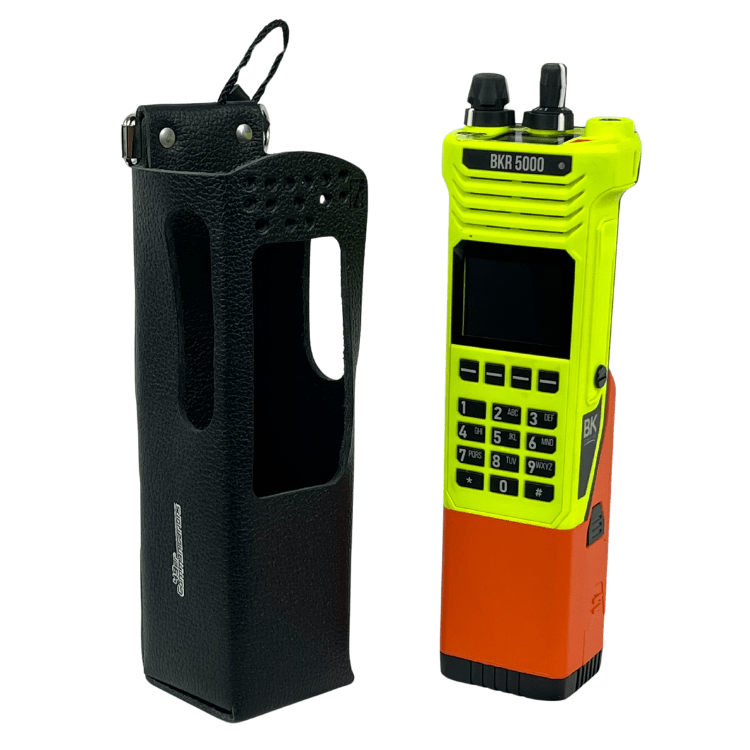Leather Holster for BKR5000 – AA Clamshell, D - Ring Loop - 49er Communications - 49er Communications