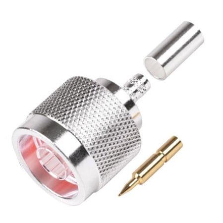 N - Male, Crimp On Connector for RG58 or LMR195 - RFN1005 - 3C - 49er Communications - RF Industries