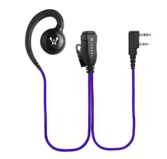2-Wire Professional Microphone with G-Hook earpiece, in line PTT and 2-Pin Connector