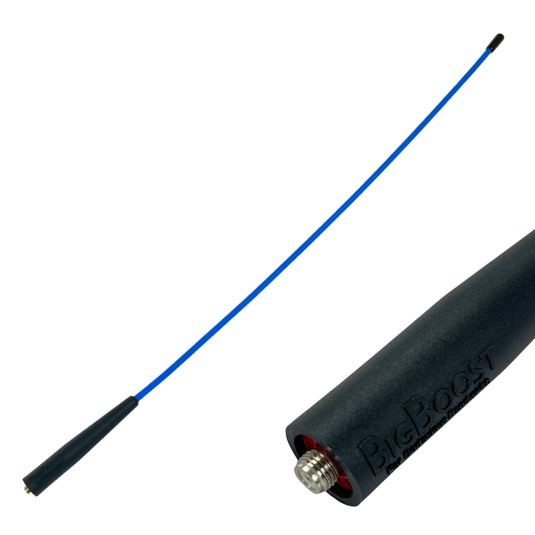BigBoost V2 – 20" Blue Whip VHF Antenna for BK Technologies & Motorola APX