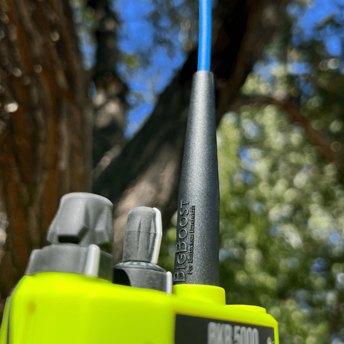 BigBoost V2 – 20" Blue Whip VHF Antenna for BK Technologies BKR & Motorola APX - 49er Communications - BigBoost