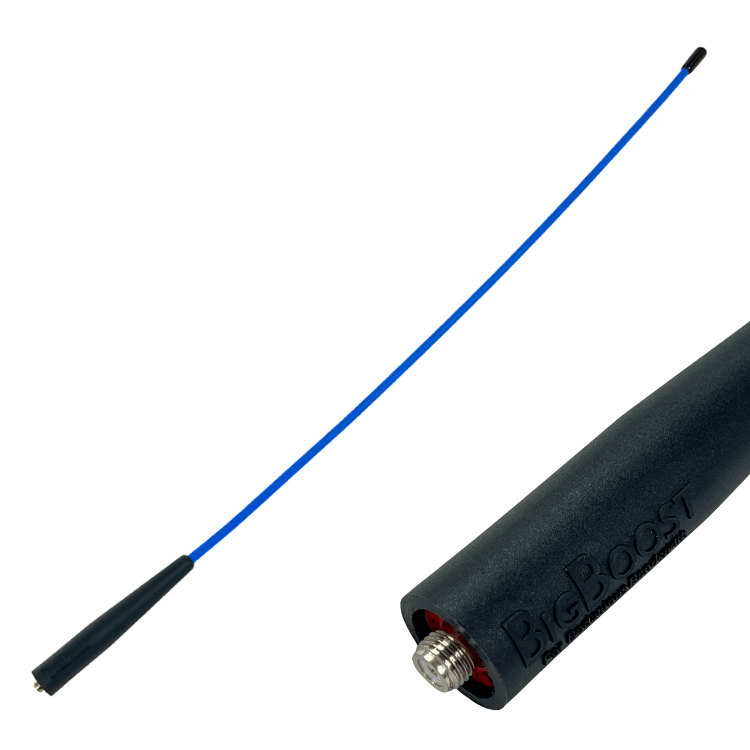 BigBoost V2 – 20" Blue Whip VHF Antenna for BK Technologies BKR & Motorola APX - 49er Communications - BigBoost