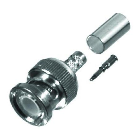 BNC Male Connector, Crimp On, for RG58 Coax Cable - 49er Communications - RF Industries