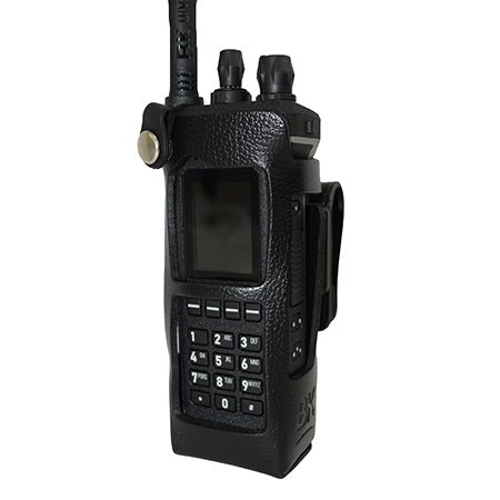 Leather Open Keypad Holster with D - Swivel for BKR9000 Radios BKR0420 - 49er Communications - BK Technologies