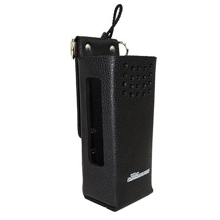 Leather Open Speaker Holster with D - Swivel and D - Rings BKR9000 Radios - 49er Communications - 49er Communications