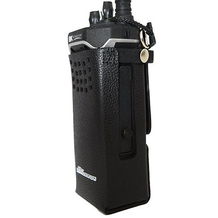 Leather Open Speaker Holster with D - Swivel and D - Rings BKR9000 Radios - 49er Communications - 49er Communications