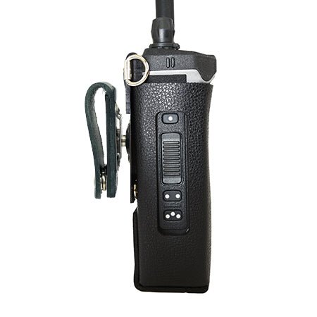 Leather Open Speaker Holster with D - Swivel and D - Rings BKR9000 Radios - 49er Communications - 49er Communications