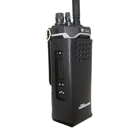 Leather Open Speaker Holster with D - Swivel and D - Rings BKR9000 Radios - 49er Communications - 49er Communications