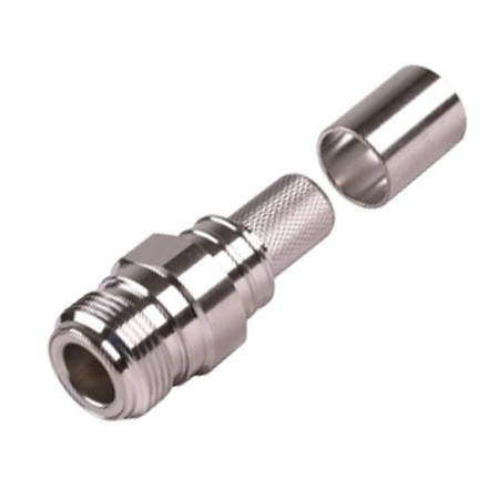 N - Female Crimp On Connector for LMR400 Coax Cables - 49er Communications - Times Microwave