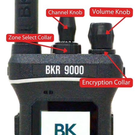 Replacement Volume Knob, Channel Knob and Collar Kit for BKR9000 Radios - BKR0042 - 49er Communications - BK Technologies