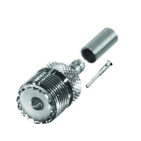 UHF Female, Crimp On Connector for RG58U or LMR195, RFU527