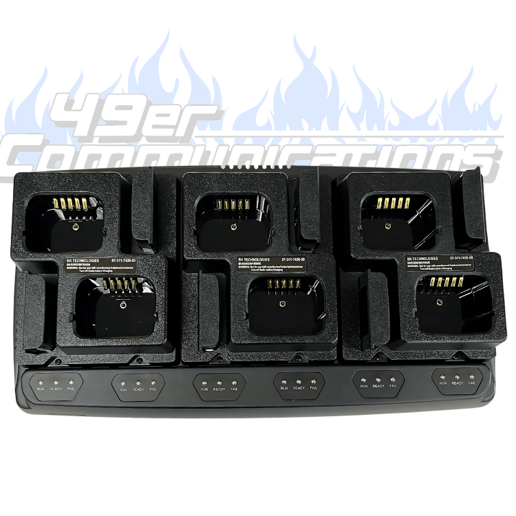 SURPASS 6 Bay Radio Desktop Smart Charger, BKR0300 - 6 for BKR Radios - 49er Communications - BK Technologies