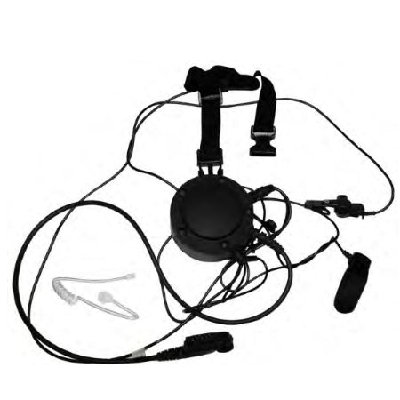 Throat Mic with Body PTT, XL - AE1N for Harris XL - 200P, XL - 185P Series Radios - 49er Communications - Harris